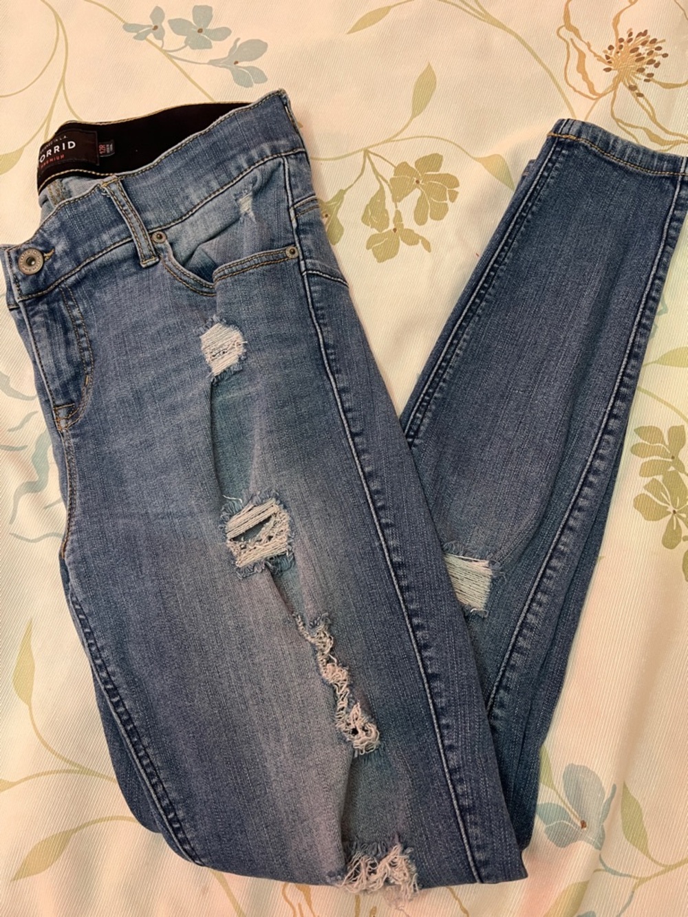 Torrid Distressed Blue Skinny Jeans